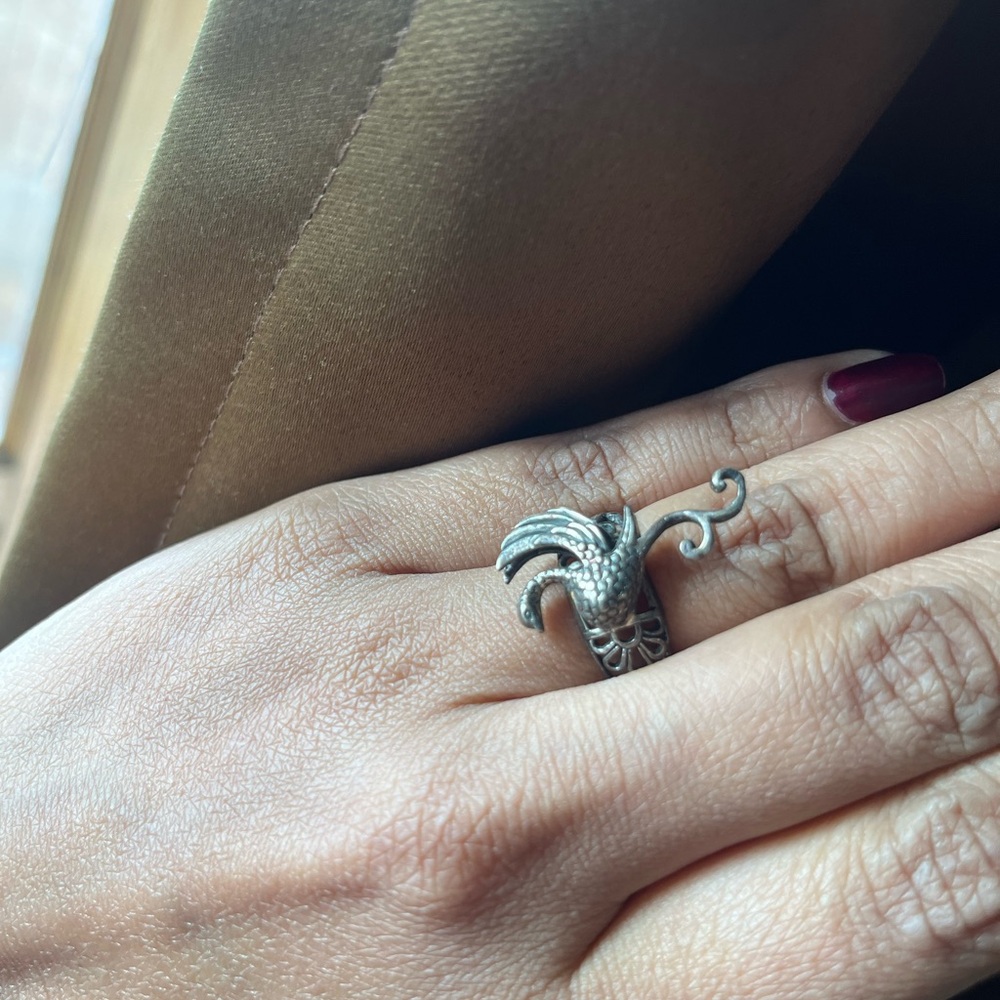 Sterling Silver Dragon Ring - image 2